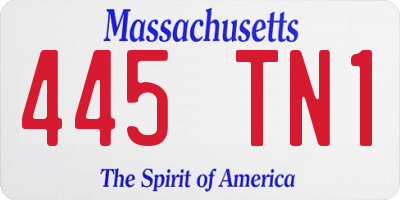 MA license plate 445TN1