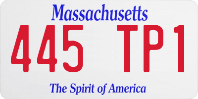 MA license plate 445TP1