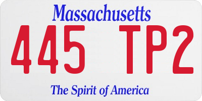MA license plate 445TP2