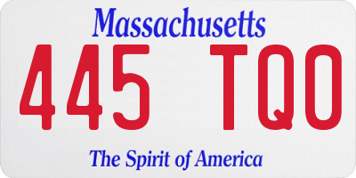 MA license plate 445TQ0