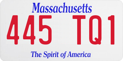 MA license plate 445TQ1