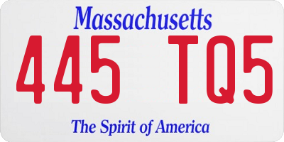MA license plate 445TQ5
