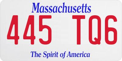 MA license plate 445TQ6
