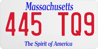 MA license plate 445TQ9