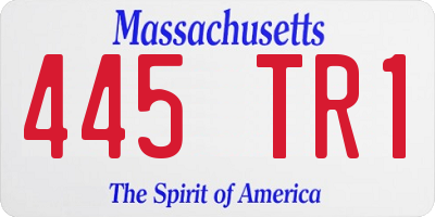 MA license plate 445TR1