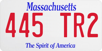 MA license plate 445TR2