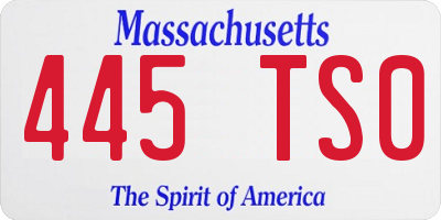 MA license plate 445TS0