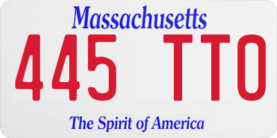 MA license plate 445TT0