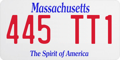 MA license plate 445TT1