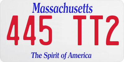 MA license plate 445TT2