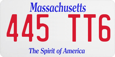 MA license plate 445TT6
