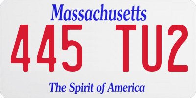 MA license plate 445TU2