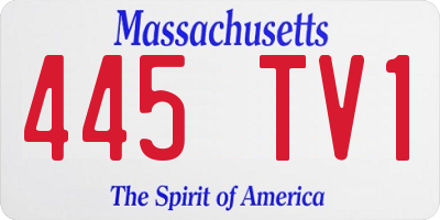 MA license plate 445TV1