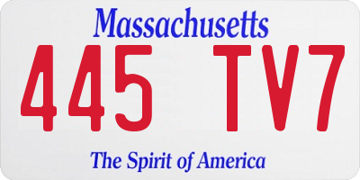 MA license plate 445TV7