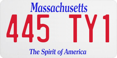 MA license plate 445TY1