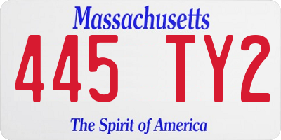 MA license plate 445TY2
