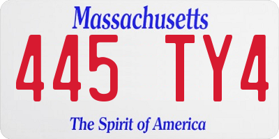 MA license plate 445TY4