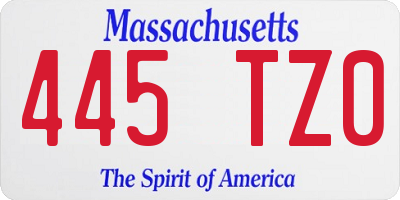 MA license plate 445TZ0