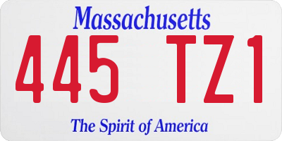 MA license plate 445TZ1