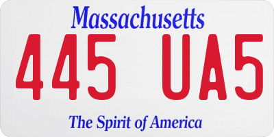 MA license plate 445UA5