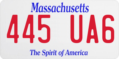 MA license plate 445UA6