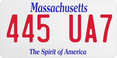 MA license plate 445UA7
