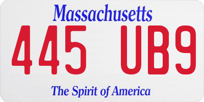 MA license plate 445UB9
