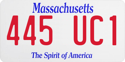 MA license plate 445UC1