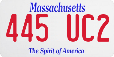 MA license plate 445UC2