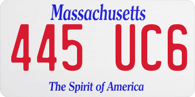MA license plate 445UC6
