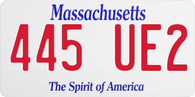 MA license plate 445UE2