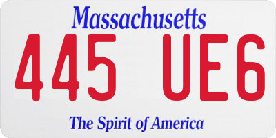 MA license plate 445UE6