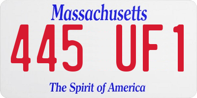 MA license plate 445UF1