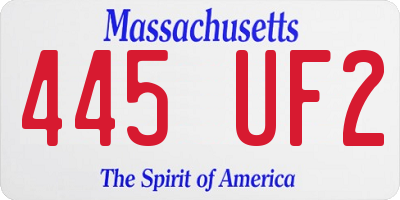 MA license plate 445UF2