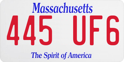 MA license plate 445UF6