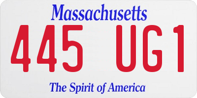 MA license plate 445UG1