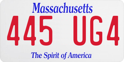 MA license plate 445UG4