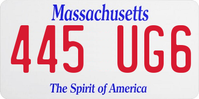 MA license plate 445UG6