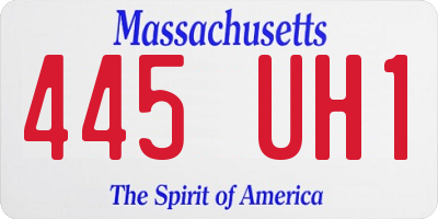 MA license plate 445UH1