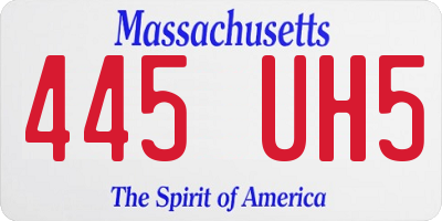 MA license plate 445UH5