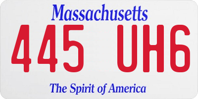 MA license plate 445UH6
