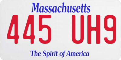 MA license plate 445UH9