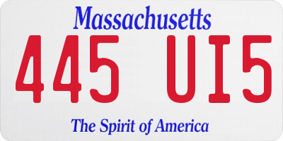 MA license plate 445UI5