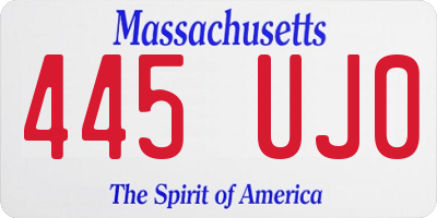 MA license plate 445UJ0