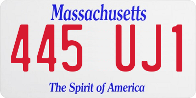 MA license plate 445UJ1