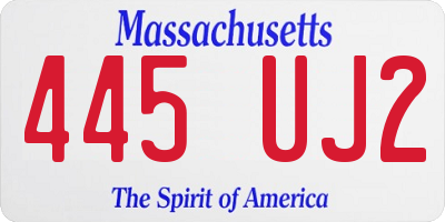 MA license plate 445UJ2