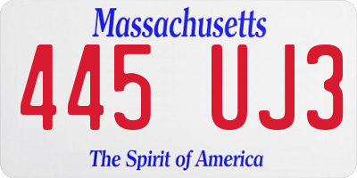 MA license plate 445UJ3
