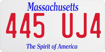 MA license plate 445UJ4