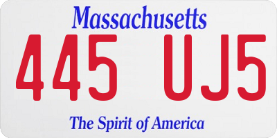 MA license plate 445UJ5