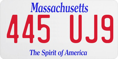 MA license plate 445UJ9